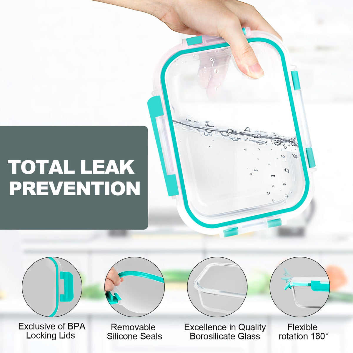 VERONES borosilicate glass is oven-safe and freezer-ready for versatile storage.