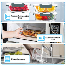 VERONES borosilicate glass demonstrates oven-safe durability for reheating meals.