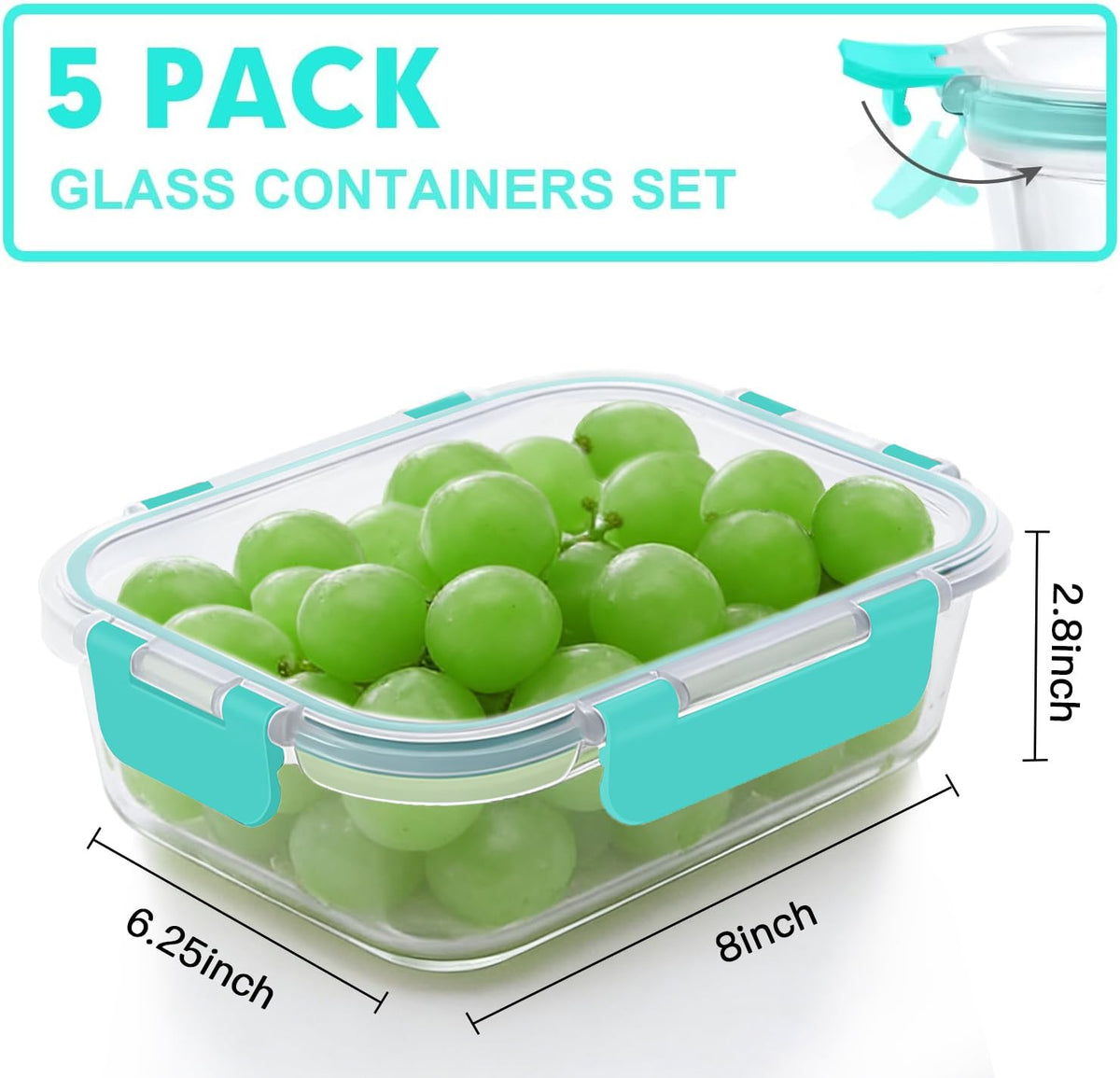 VERONES borosilicate glass storage for oven-safe reheating