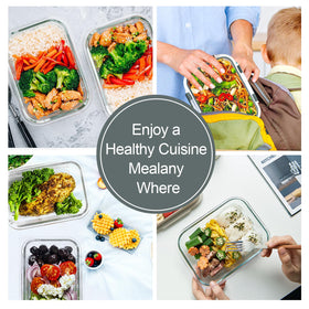VERONES BPA-free glass containers suitable for freezing and reheating.