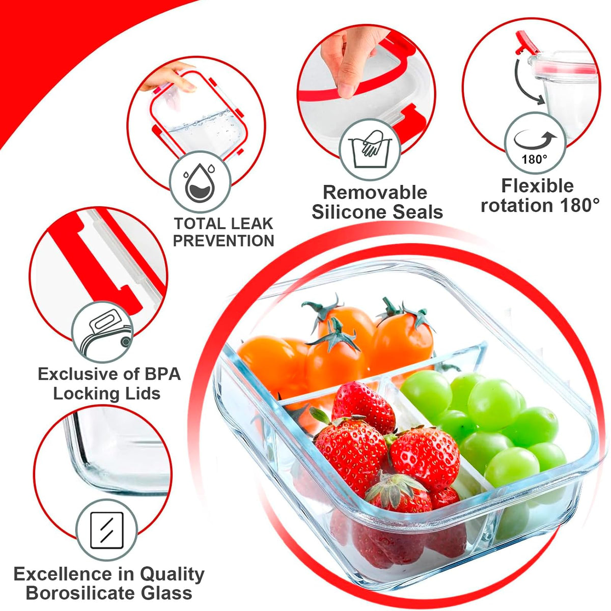 VERONES compact stackable design saves space in fridge and cabinet