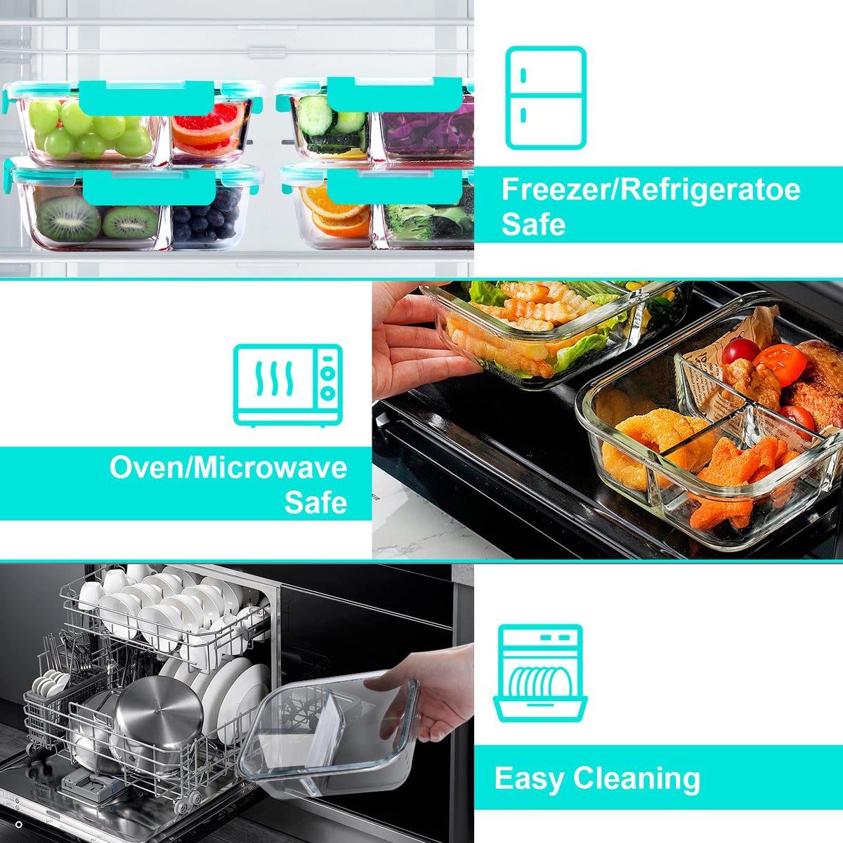 VERONES crystal-clear borosilicate glass shows contents at a glance