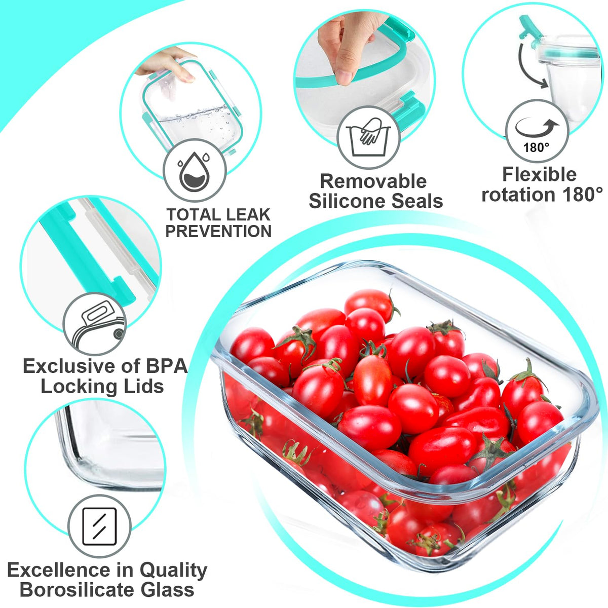 VERONES dishwasher-safe glass containers for easy cleanup