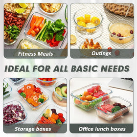 VERONES dishwasher-safe glass containers for simple cleanup after meals.