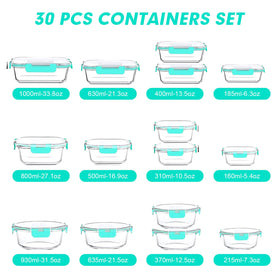 VERONES glass lunch containers with airtight lids prevent spills and keep food fresh.