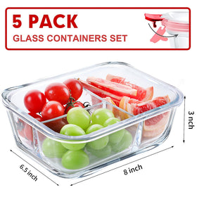 VERONES glass lunch containers with airtight locking lids to prevent leaks