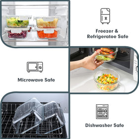 VERONES 13-5oz glass storage with locking lid for leftovers and snacks.