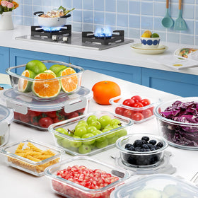 VERONES 21-5oz glass container with locking lid for easy transport.