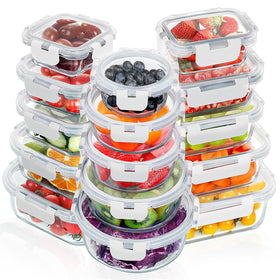 VERONES 33-8oz glass lunch container with airtight lid for fresh meals.