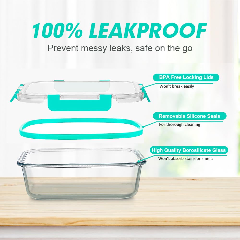 VERONES glass meal prep set with multiple sizes for portions.
