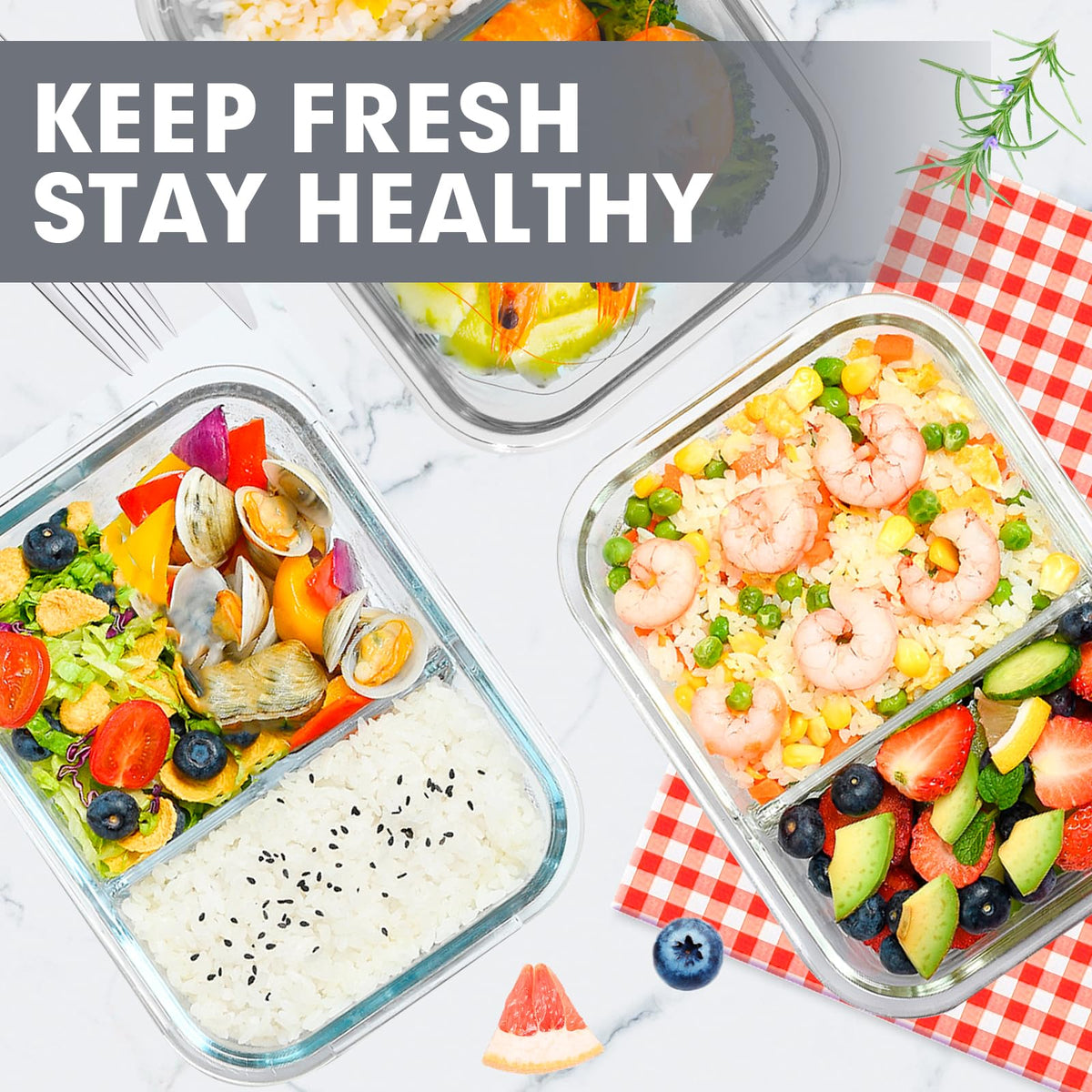 VERONES five-pack suits gym, office, and travel meal prep needs.