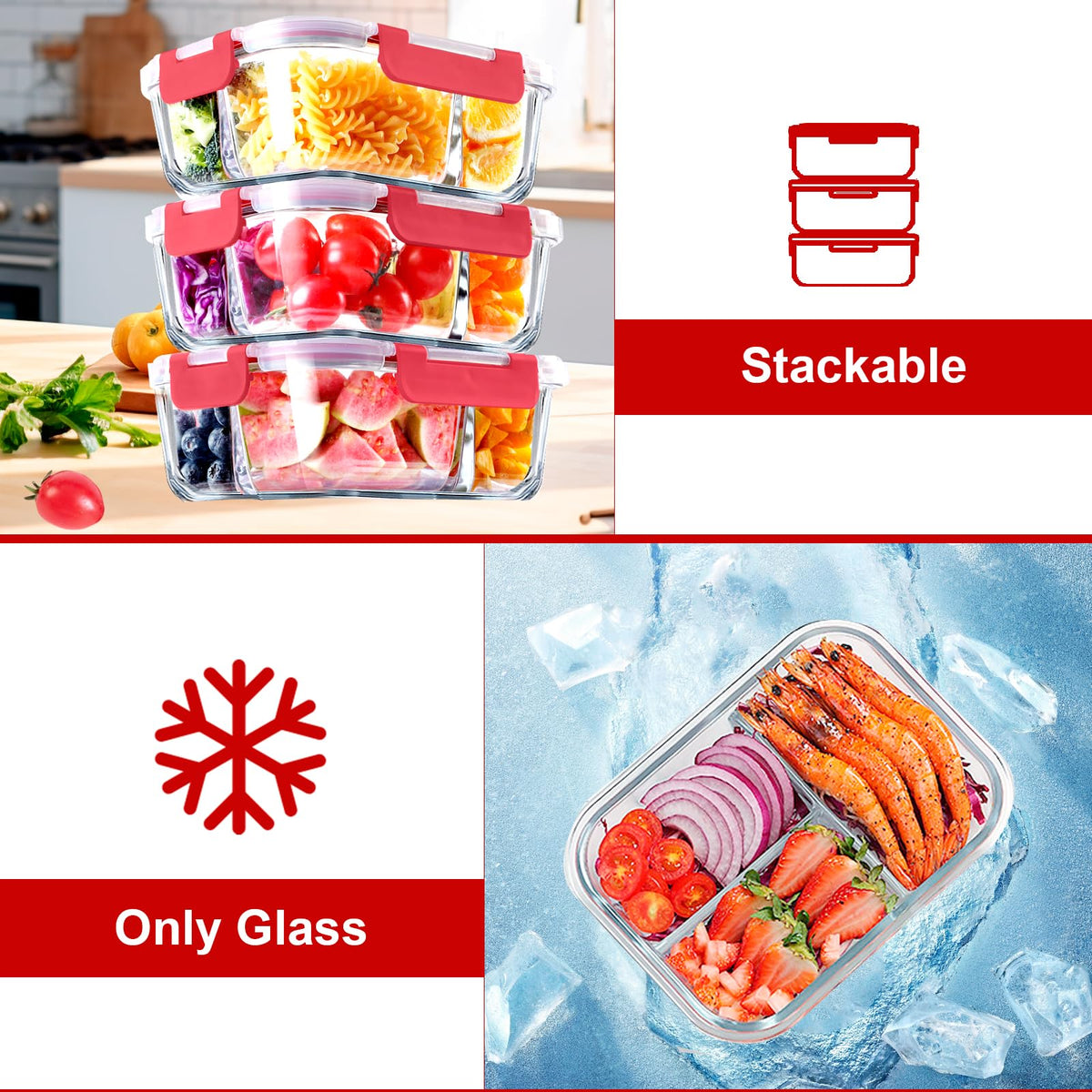 VERONES locking lids are BPA-free and easy to snap shut