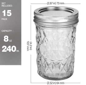 VERONES mason jar clear glass closeup shows nonporous surface resisting odors.