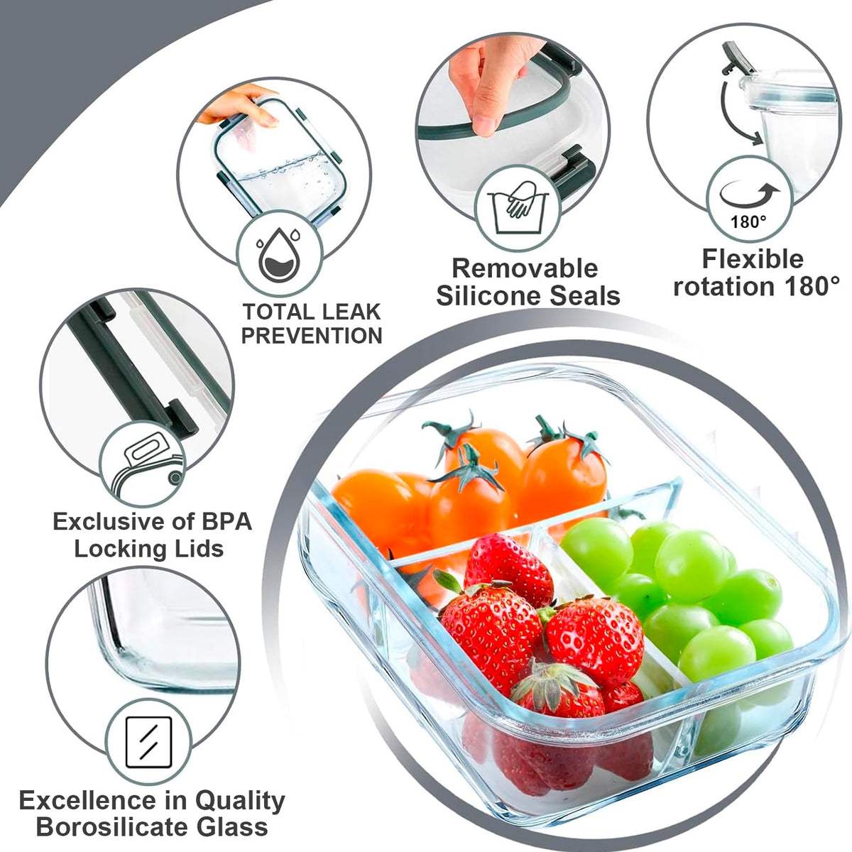 Non-toxic glass that resists stains and odors for easy cleaning.