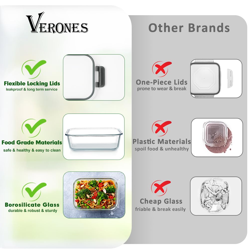 VERONES glass containers are oven, microwave and dishwasher safe.