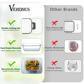VERONES glass containers are oven, microwave and dishwasher safe.