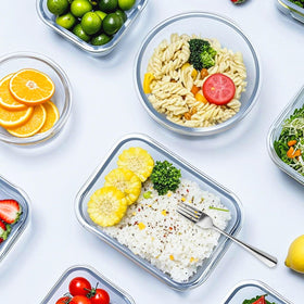 VERONES portable glass containers for gym lunches and picnics.