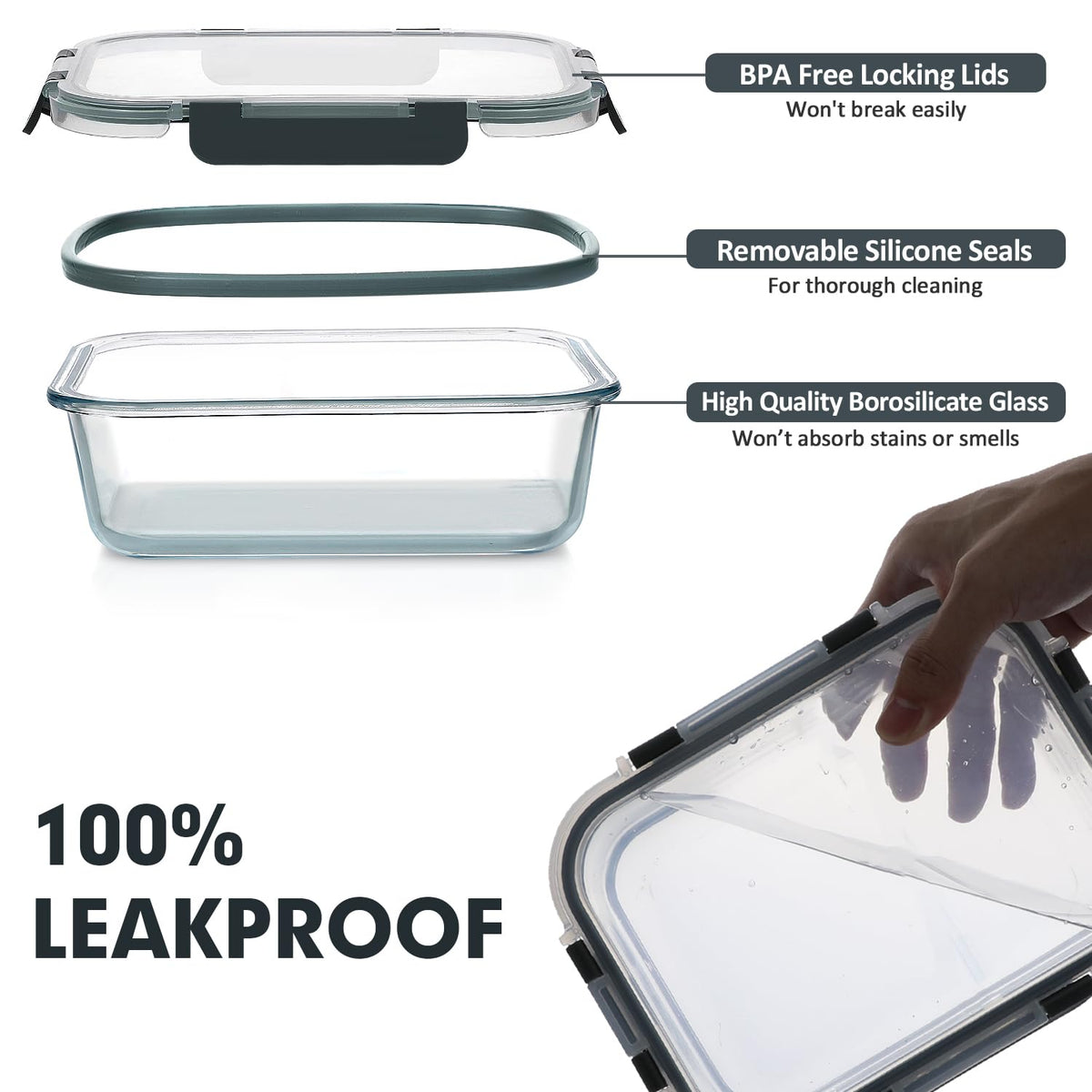 VERONES safe portable glass containers offer non-toxic durability for meals.