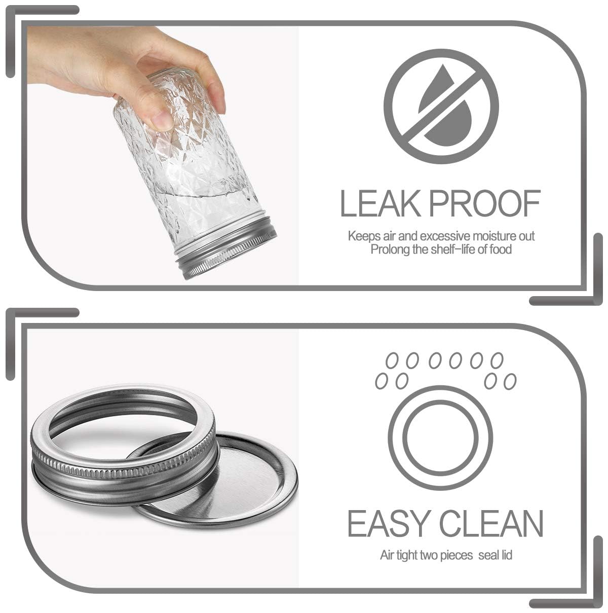 VERONES silver lids keep foods fresh and odors down