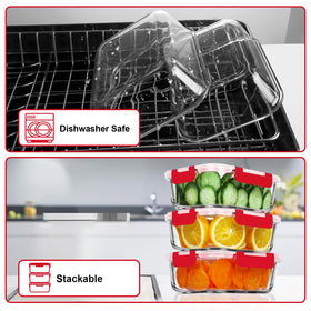 VERONES stackable design saves cabinet space while keeping contents visible.