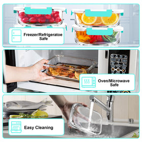 VERONES stackable glass containers saving fridge space