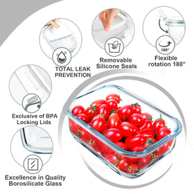VERONES stackable glass containers save kitchen space and reduce clutter.