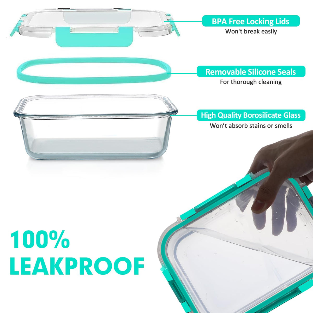 VERONES stackable glass containers save space in pantry and fridge.