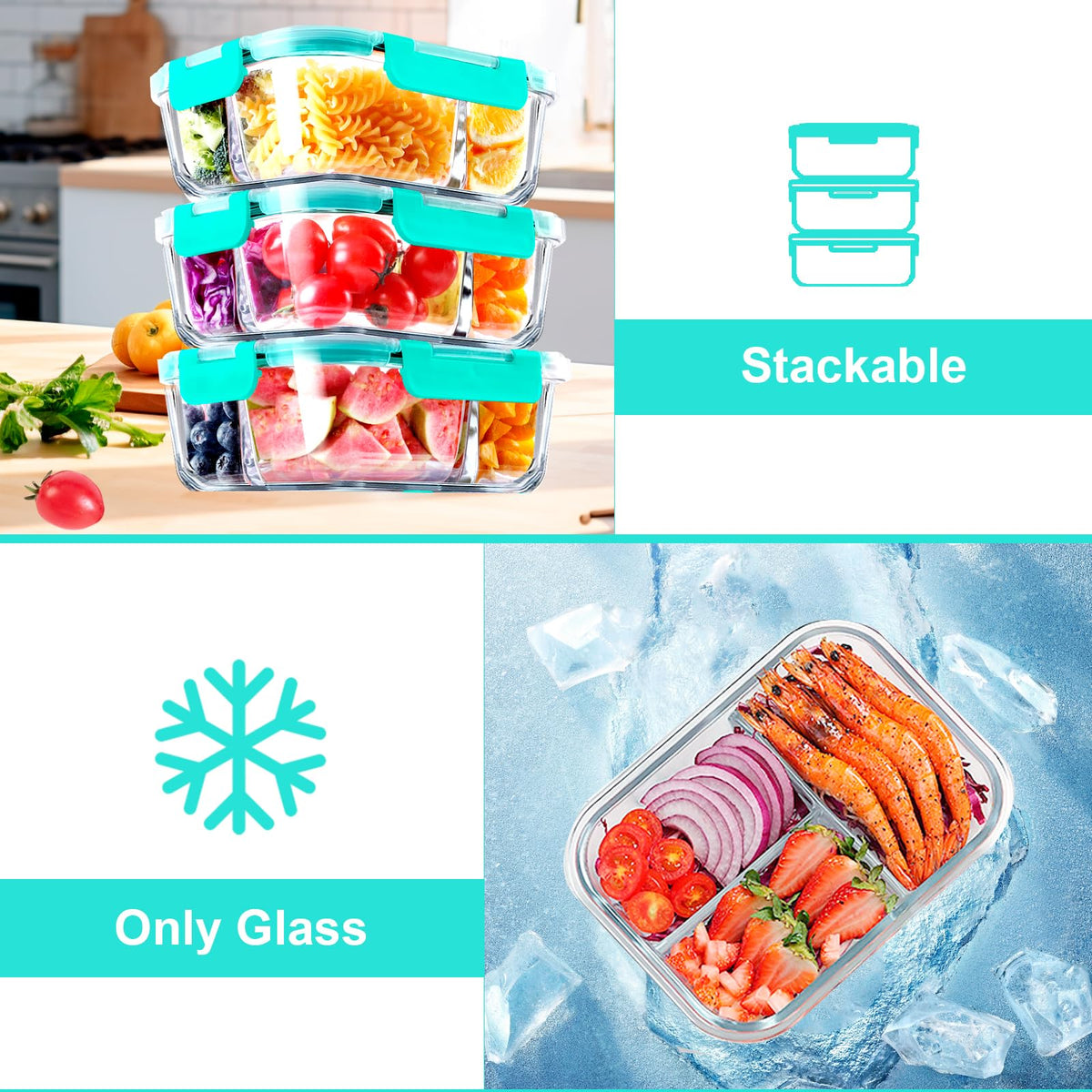 VERONES stackable containers save cabinet space when not in use
