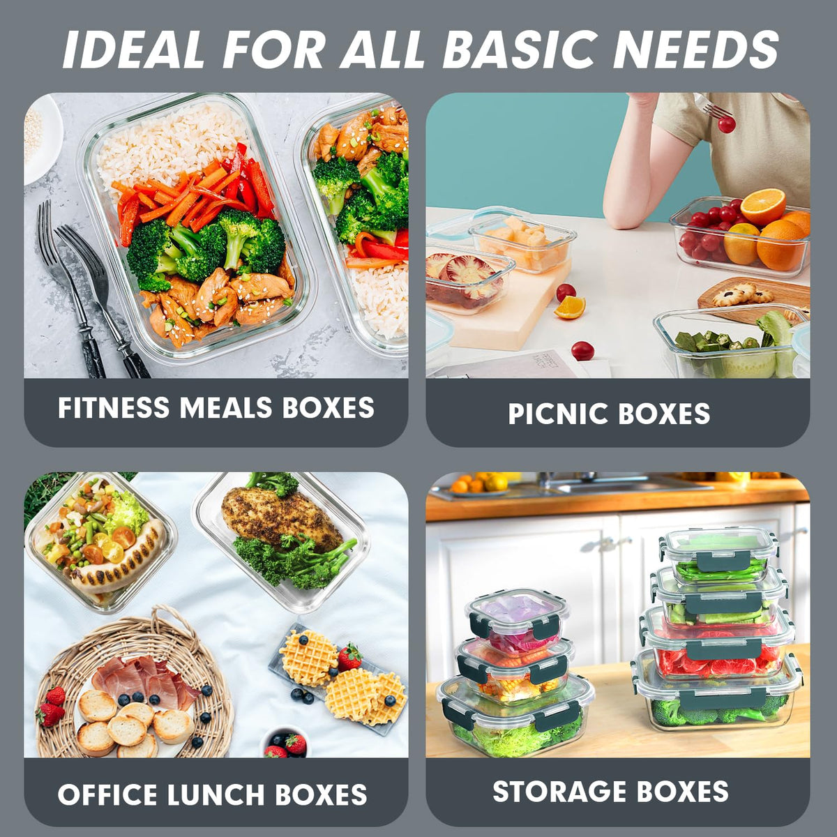 VERONES varied sizes support meal prep, leftovers, and on-the-go lunches.