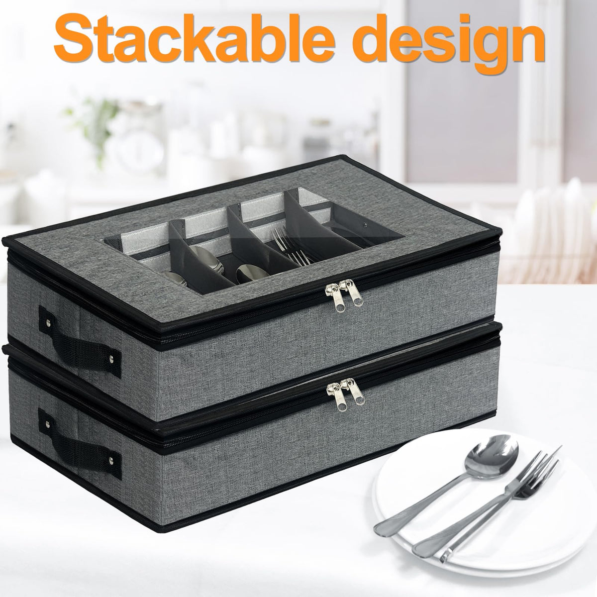 VERONLY adjustable dividers enable customizable compartments for various utensils.