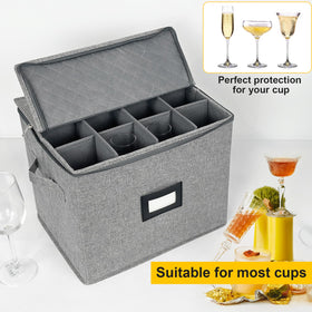 Veronly champagne flute storage box with zipper closure protects contents during transit.