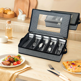 VERONLY silverware organizer with clear lid for quick item search.