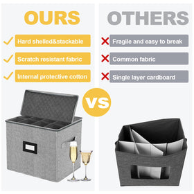 Veronly storage box dimensions 13w x 10d x 10.6h holds 12 flutes.