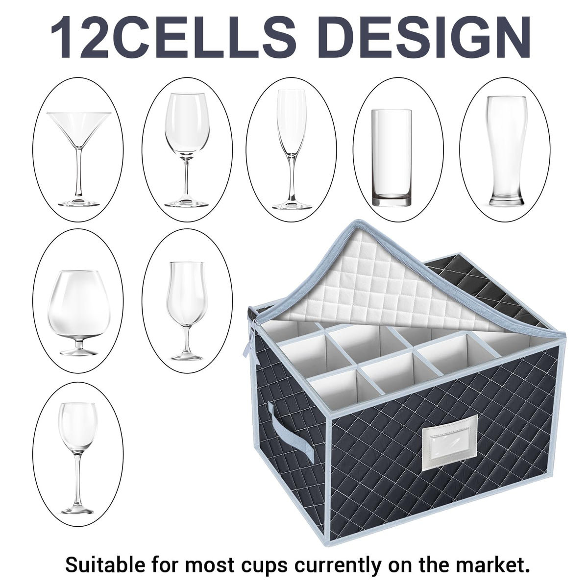 VERONLY stackable design saves cabinet space while protecting fragile glassware.
