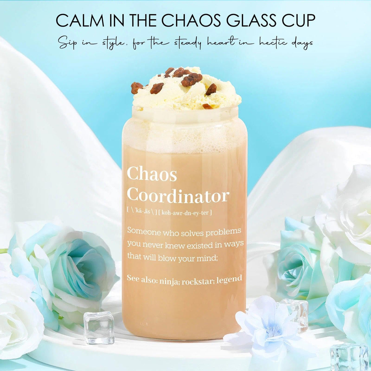 Verouis Chaos Coordinator scented candle creating a calming workspace ambiance.