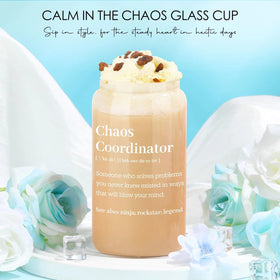 Verouis Chaos Coordinator scented candle creating a calming workspace ambiance.