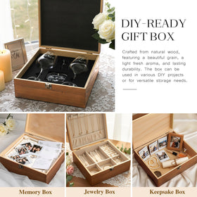 Verouis engraved wooden box holding the gift set