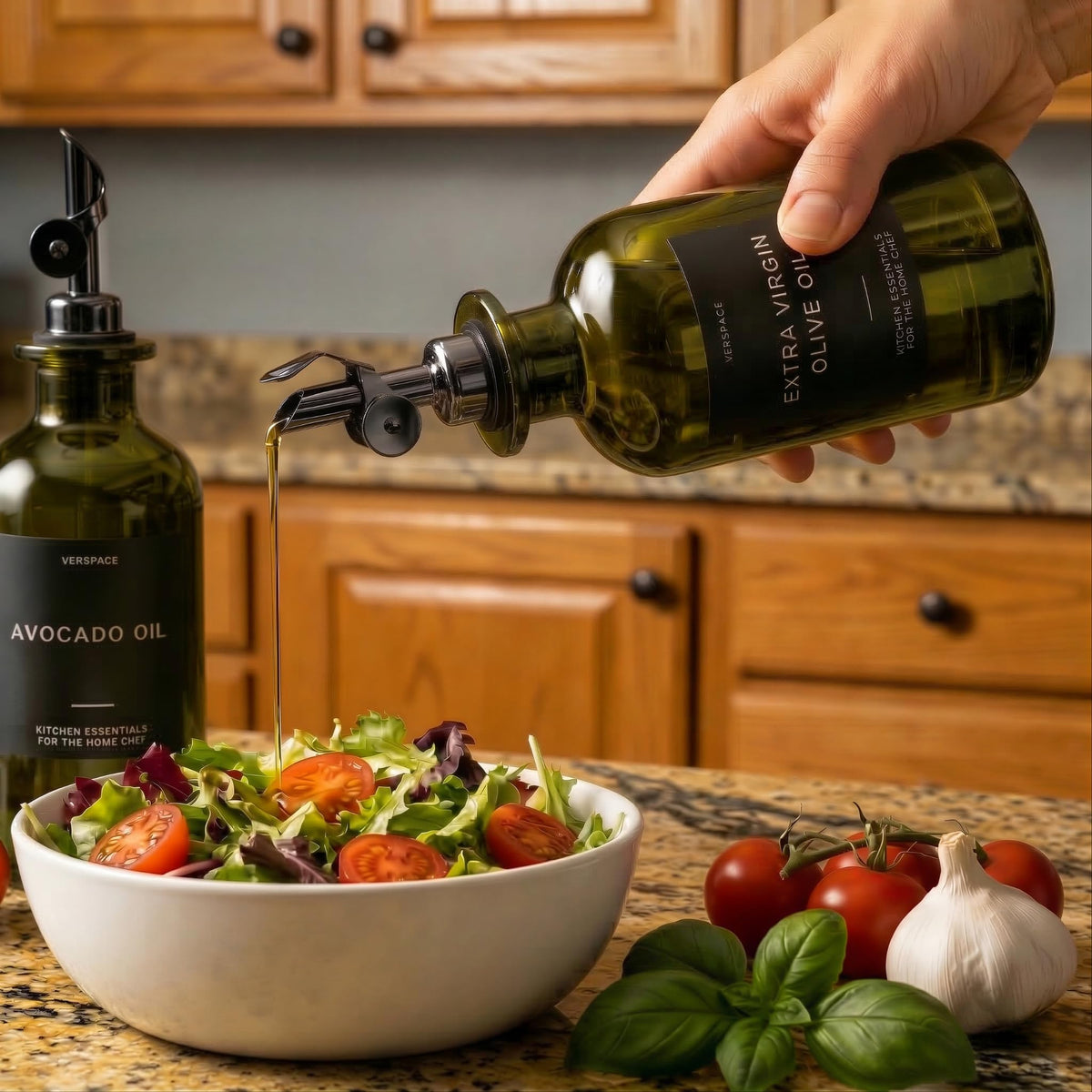Verspace compact oil dispenser on a modern kitchen counter