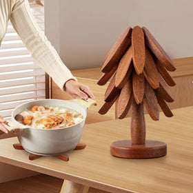 Vertdens durable trivet with stand for organized serving.