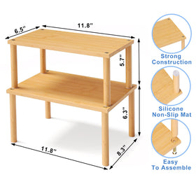 VERTORGAN cabinet organizer shelf with smooth bamboo surface easy to wipe clean