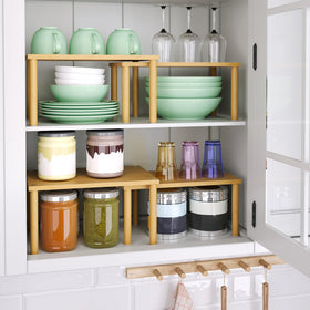 VERTORGAN cabinet organizer shelf stackable two-tier setup for flexible kitchen configuration
