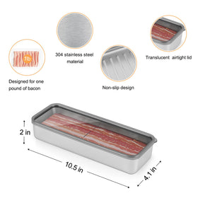 Verveia Bacon Container stores deli meats compactly for organized fridge shelves.