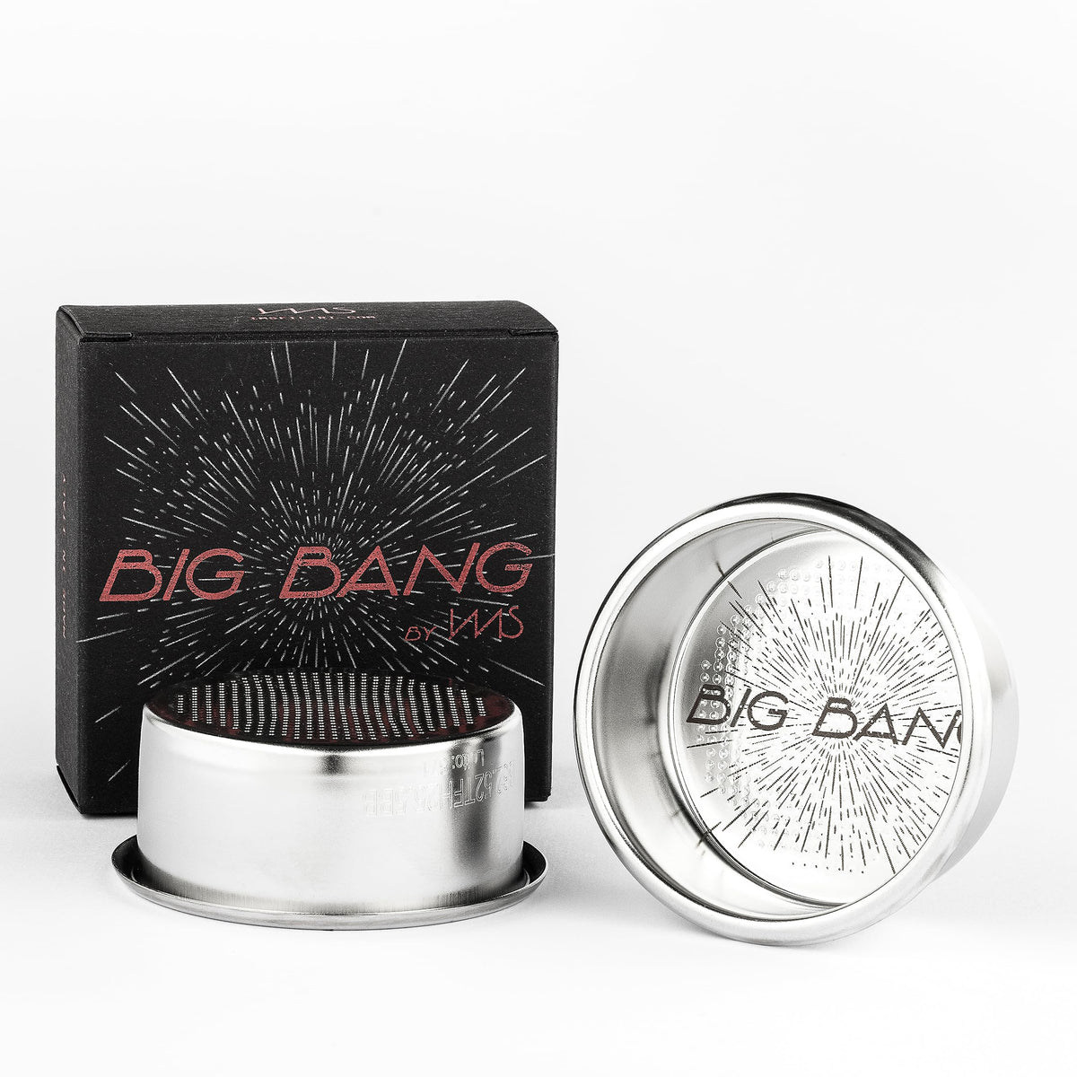 VeryBarista IMS Big Bang center-hole pattern supports even extraction in 58mm portafilters.