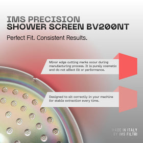 VeryBarista IMS shower screen installed on a 54mm Breville Sage espresso machine.