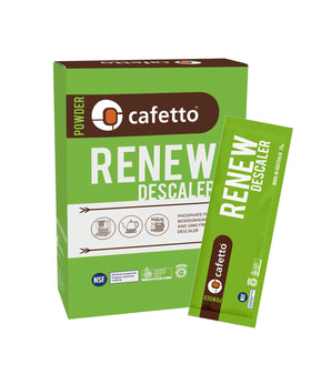 Verybarista Renew Descaler box front with six sachets visible.