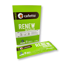 Verybarista Renew Descaler being used inside a coffee machine during cleaning.