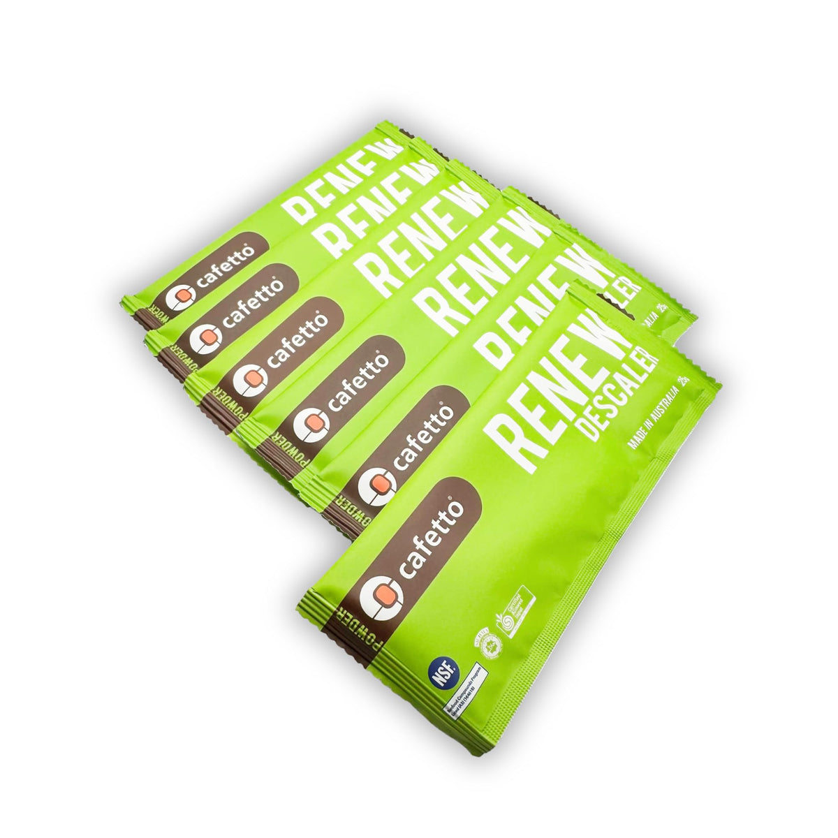 Verybarista Renew Descaler sachet out of pack for dosing.