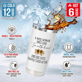 Veryhomy double-wall insulated tumbler minimizes condensation for tidy travel
