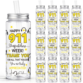 Vesici 911 dispatch tumbler with lid and straw for spill-free desk use