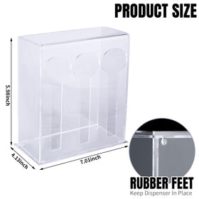 Vesici clear acrylic silverware organizer showing three compartments for spoons, forks, and knives.